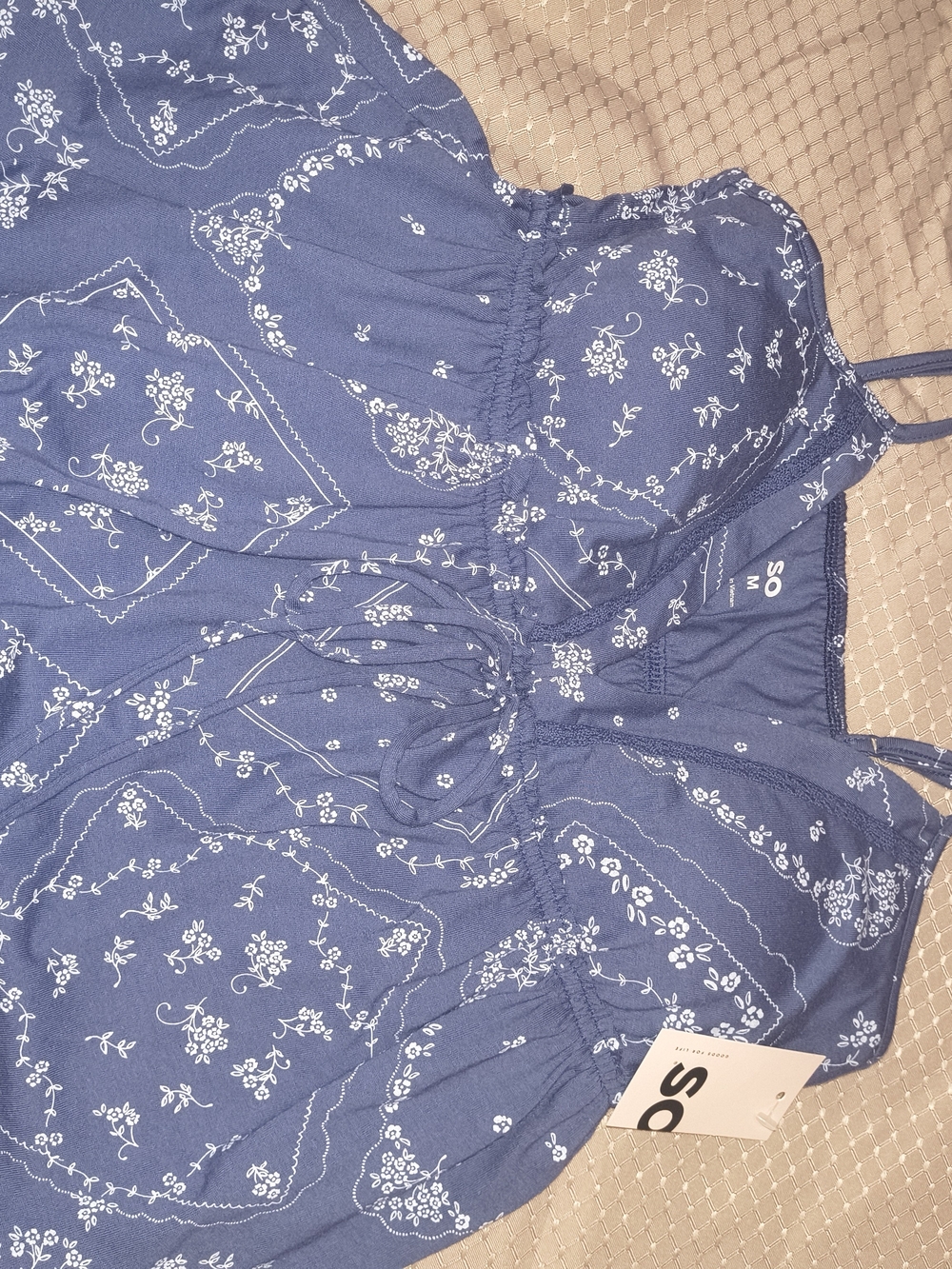 SO Floral Print Navy Blue Sundress